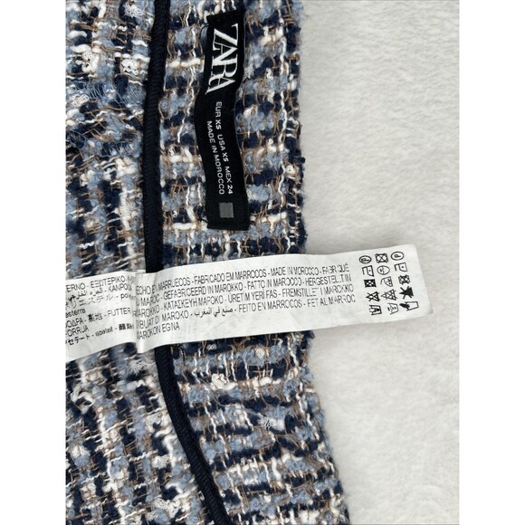 Zara Blue Textured Woven Skort Mini Skirt High Rise Women’s XS 8604/816/073 - Picture 12 of 12